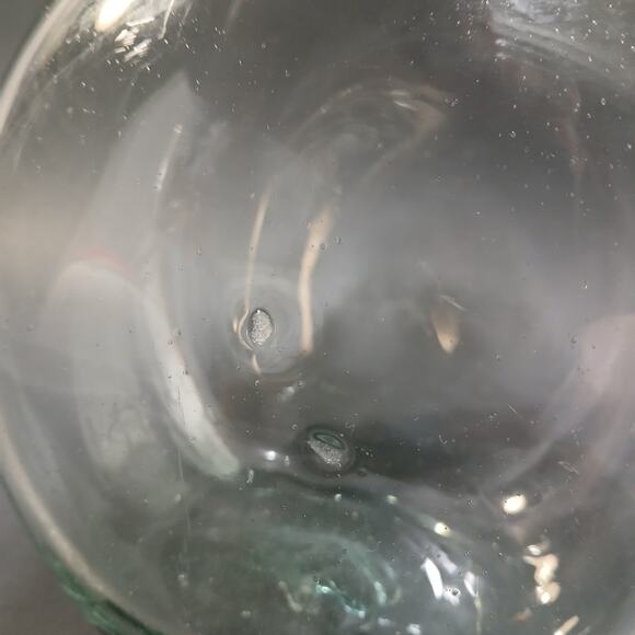 Vintage Hand Blown Art Glass Decanter Vase Pale Blue Tint 8" tall 5"w 3"d - Picture 9 of 9